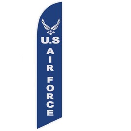 GLOBAL ADVERTISING SOLUTIONS US Air Force Feather Flag Eye Catching Banner Sign for Business and Marketing Complete Set with 15 ft Pole Kit and Ground Spike
