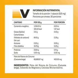 Vitaminica Suplemento de Cúrcuma, 950 mg de Cúrcuma con Curcumina, 90 Cápsulas en Total, Paquete de 3, 95% de Curcuminoides, Apoyo Digestivo, Apoyo Articular y de la Salud, Suministro de 3 Meses.