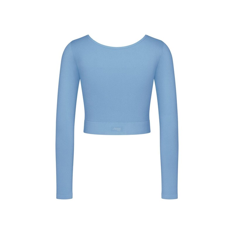 Sloggi Women's Ever Infused Relax Crop Top Ls Undershirt, Azura