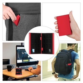 QL 24PTFRE Aluminium Memory Card Case for Ranger and Organising Cards and TF Cards 9 x 6 x 1. 3 cm Red