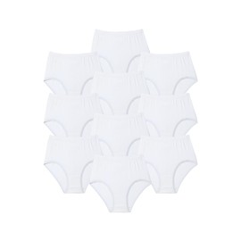Comfort Choice Women's Plus Size Full Coverage Cotton Brief 10-Pack - 10, White Pack