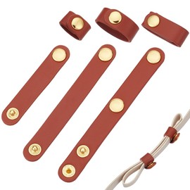 WEBEEDY 6 PCS PU Leather Shortener Buckles 3 Sizes Adjustable Brown Leather Strap Holder Interchangeable Bags Strap Shortener for Crossbody Shoulder Bags Handbags