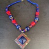 Boho HANDMADE NECKLACE INDIA ETHNIC TRIBAL BOHO BLUE ANND RED