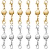 925 Silver and Gold Magnetic Necklace Clasps, Round Necklace Clasp