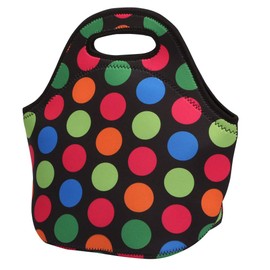 Insulated Neoprene Lunch Bag for Women,Men and Kids, Reusable Soft Lunch Tote for Work School (Big Circle)