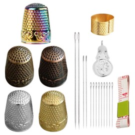5 Pieces of Finger Thimble Cap and 1 Set of Sewing Tools, Cross Stitch Auxiliary Tools, Tailor Protective Cover, Stylish Sewing Tools.