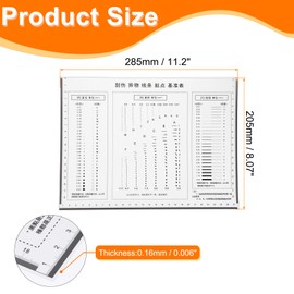HARFINGTON 3pcs High Precision SEC Size Estimation Chart 285x205mm Transparency Flaw Detection Film Ruler for Diameter and Line Width Defects Measuring