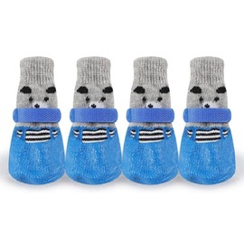 Generic Dog Boots Shoes Socks Anti-Slip Waterproof Dog Booties Blue L