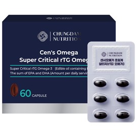 청담뉴트리션 센시오메가 초임계 알티지 오메가3, 60정, 1박스 Cheongdam Nutrition Sensio Omega Supercritical rTG Omega-3, 60 Capsules, 1 Box