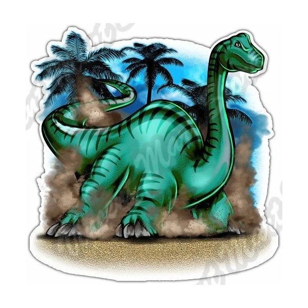 Brontosaurus Dinosaur Reptile Car Bumper Window Vinyl Sticker Decal 4.6"