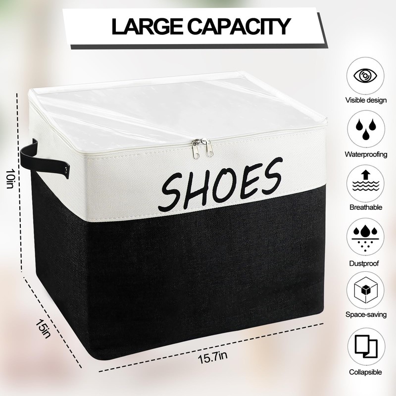 Large Entryway Shoe Storage Organizer, Shoe Basket for Entryway with