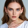 Colorful Crystal Cubic Zirconia Earrings for Women Rainbow Chunky Half