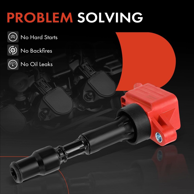 A-Premium (Red) Engine Ignition Coil Pack Compatible with Hyundai Elantra