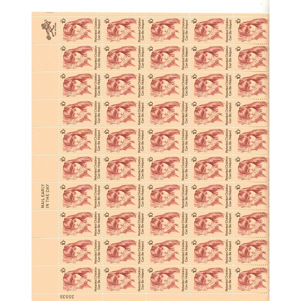 "Retarded Child" Full Sheet of 50 X 10 Cent Us Postage Stamps Scot #1549