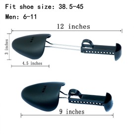 ZJHSXDR 6 Pairs Plastic Shoe Tree Stretcher Shaper for Men (Black)