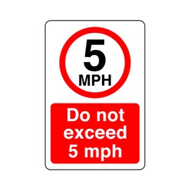 do not exceed 5 mph - 3mm Aluminum Dibond high-visibility and durability for indoor/outdoor usage (400mm x 300mm) Ensures Safety Within 14m Viewing Distance.