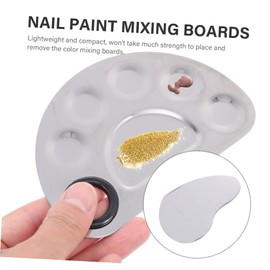 Healeved 3Sets Stainless Steel Nail Art Color Palettes for Mixing Makeup Shades Easy to Clean Foundation Trays for Professionals and Beginners for Salon and Home Use
