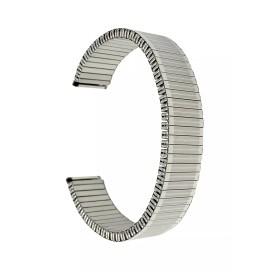 Bandini 16mm Womens Steel Stretch Watch Band, Expansion Watch Strap, Silver Gold - Silver Tone