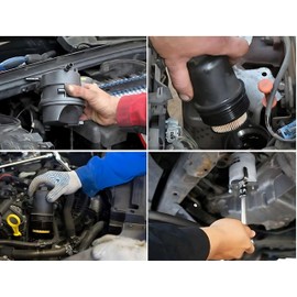 AMSAMOTION Ölfilterschlüssel Universal 3-armig Ölfilter Schlüssel Verstellbares Auto Ölfilter Werkzeug mit Antriebsadapter für Ø 64-116mm Durchmesser Autos, Motorräder, LKW