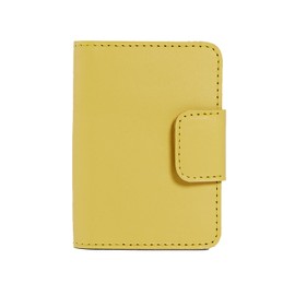INCARNE Leather AirTag Passport Wallet - Passport Holder for Travel with Card Slots & Note Compartment, Magnetic Closure, Genuine Leather, Classic Yellow