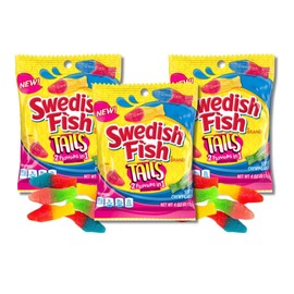 Swedish Fish - Pack of 3, 3.6 oz. Bags By Lyza's Sweets & Treats (Fish Tails (Dual-Flavor))