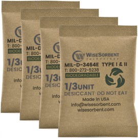Wisesorb Kraft Clay Desiccants Packs for Safe, 11 Gram 30 Pack Dehumidifier for Gun Safe, 1/3 Unit Military Grade Moisture Absorbers, Conforms to MIL-D-3464E Type I & II Absorbents