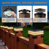 APONUO Solar Post Cap Lights Outdoor, 3 CCT& 2 Brightness
