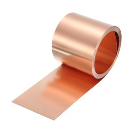 sourcing map Copper Sheet Roll 2500mm x 50mm x 0.5mm, 2" x 8.2ft 38 Gauge 99.9% Pure Copper Flashing Strip Metal Foil Plate for Electricity DIY Projects (Multiple Sizes)