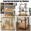 Sumnacon Wicker Storage Basket with Lid, Rectangular Narrow Baskets for