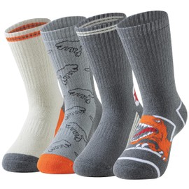 Cirorld 4 Pairs Kids Merino Wool Hiking Socks Boys Girls Teen Thermal Socks Winter Warm Cozy Thick Cushion Snow Socks