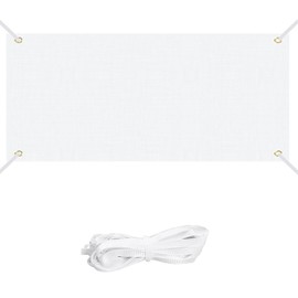 WakiHong 180 x 60 cm Blank Banner, White, White Banner for Painting, Polyester Blank Banner, for DIY Painting, Indoor and Outdoor Decoration (White)