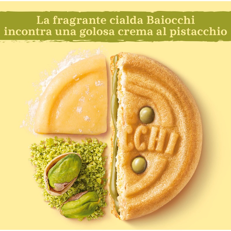 Mulino Bianco Biscotti Baiocchi al Pistacchio, Biscotti con Pistacchio e