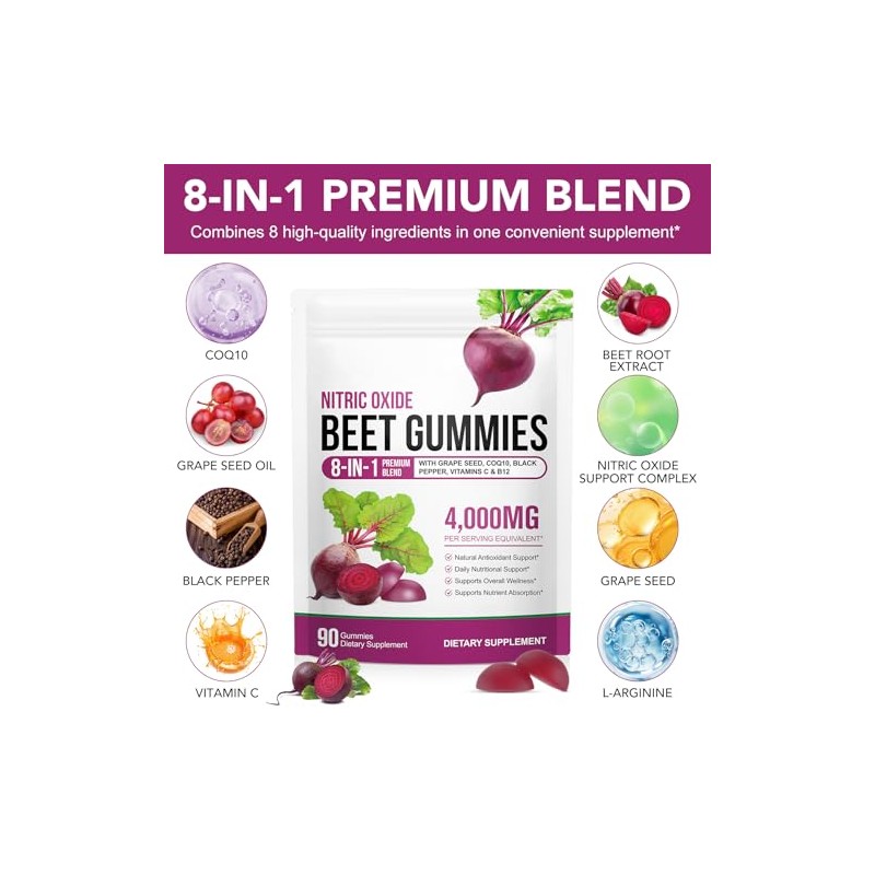 Beetroot Gummies – Beetroot Extract Food Supplement – Vegan Gummies