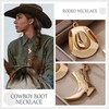 Boot Hat Necklace for Women Western Necklaces Gold Charm Necklace