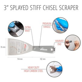 Markson Platinum Series Stainless Steel Putty Knives"3" Stiff Scraper (12Pack)