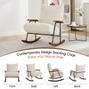 MAISONGO Modern Rocking Chair Indoor, Upholstered Glider with Wooden Legs