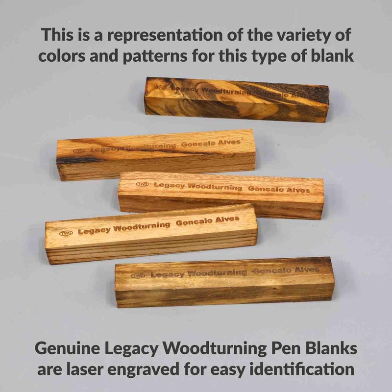 Legacy Woodturning, Goncalo Alves / Tigerwood Ebony Wooden Pen Blank,