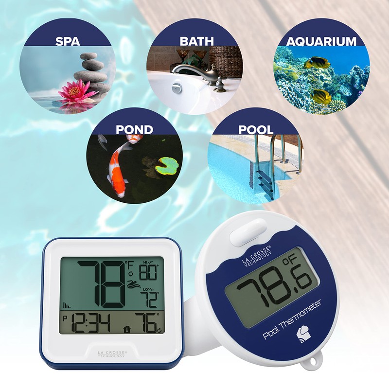 La Crosse Technology 331-09667-INT Wireless Pool Thermometer with Indoor LCD