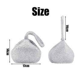 MAXQUU 1PC Rhinestone Evening Bag Silver Clutch Bag Women Clutch Retro Evening Bag Suitable for Party Wedding Banquet Cocktail Party, White