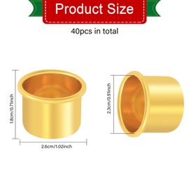 beinkmake 40 Pcs Candle Cups Holders Candlestick Holder Cup Metal Aluminium Cup Decorative Candle Container Taper Candle Drip Protectors Drip Catchers for Wax Dripping