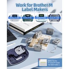 M-K131 Compatible with PT-M95 PT-90 PT-70 PT-85 PT-65 Label Tape, Replace for Brother Label Maker Tape M Tape 12mm 0.47 Clear M-K131s MK131 M131 Ptouch Label Maker Refills 1/2 Inch, 6-Pack