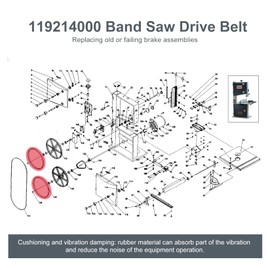 Thaekuns 119214000 Band Saw Drive Belt for Craftsman 10 Inch Band Saw 1/3 HP Motor 1-JL22020003 119.214000 124.214000 351.214000 (Ribbed Belt) -4 Pack