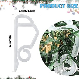 ToolValtz Christmas Light Clips 100Pcs Outdoor Gutter Hook Weatherproof Outdoor Light Clip Holiday Light Clip for Christmas Decoration String Light, No Tools Required