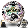 Apoloiz Holographic Reflective Soccer Ball Size 5 for Teenage,Black and