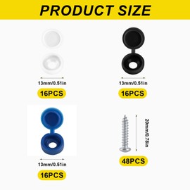 96 STK Auto Kennzeichen Schrauben mit Kappen Set, M4 Nummernschild Schrauben mit Abdeckkappen, Kfz Auto Motorrad Kennzeichenhalterung Namensschilder Kennzeichenbefestigung Set