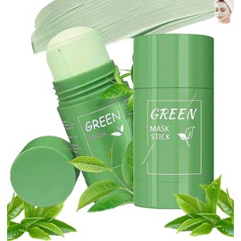 2 Stück Grüntee Maske Stick,Green Mask Stick,Tiefenreinigung & Mitesserentfernung, Feuchtigkeitsspendende Tonmaske für Gesichtspflege,Ölregulierung & Hautaufhellung, Geeignet für die meisten Hauttypen