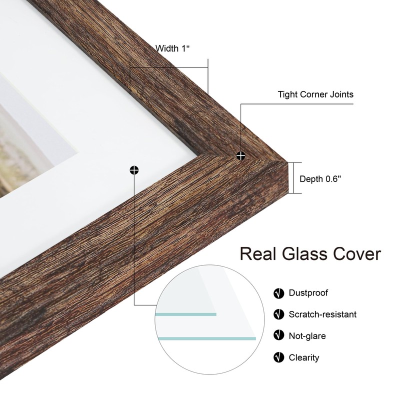 Hongkee 11x22 Newspaper Frame 2 Packs, Real Glass and Rustic