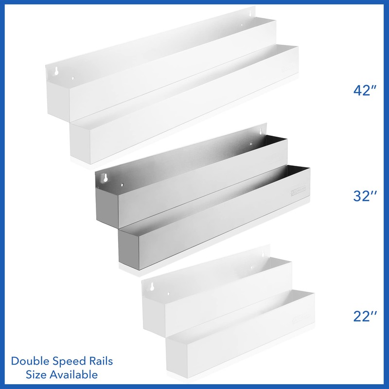 GRIDMANN 32-inch Double Tier Speed Rail - Stainless Steel Liquor