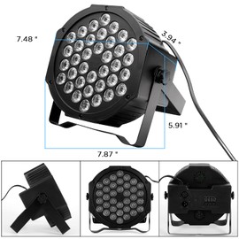 LUNSY Dj Lights, 4 Pack 36 LED Par Lights Stage Lights with Sound Activated Remote Control & DMX Control, Stage Lighting Uplights for Wedding Club Music Show Christmas Holiday Party Lighting