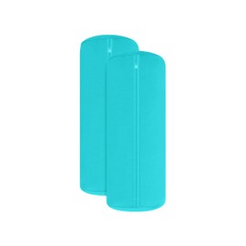 npluseins Pack of 2 Jersey Bolster Cushion Cover – Plain Cushion Cover 1389.1908, Approx. 40 x 15 cm, Turquoise